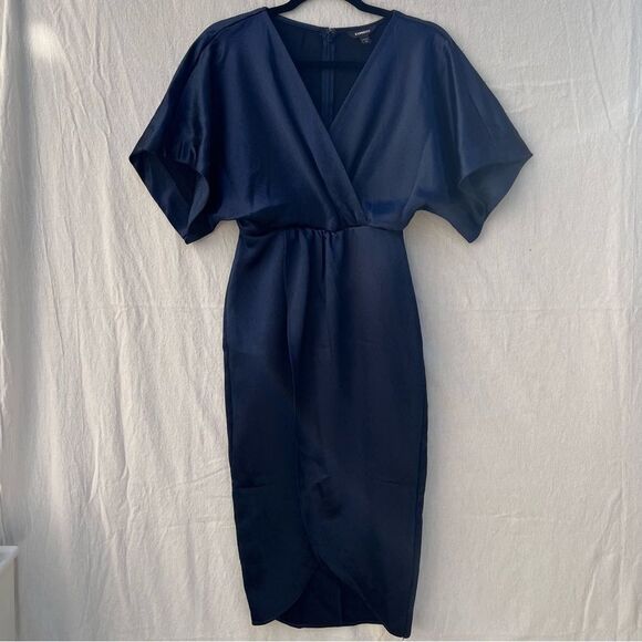 Express Navy Midi Dress - Picture 1 of 4